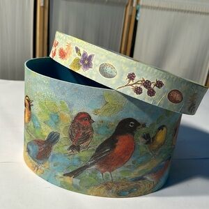 RARE BOB'S BOXES SHERRI BALDWIN "SUMMER'S SONG" BIRDS OVAL DECORATIVE BOX